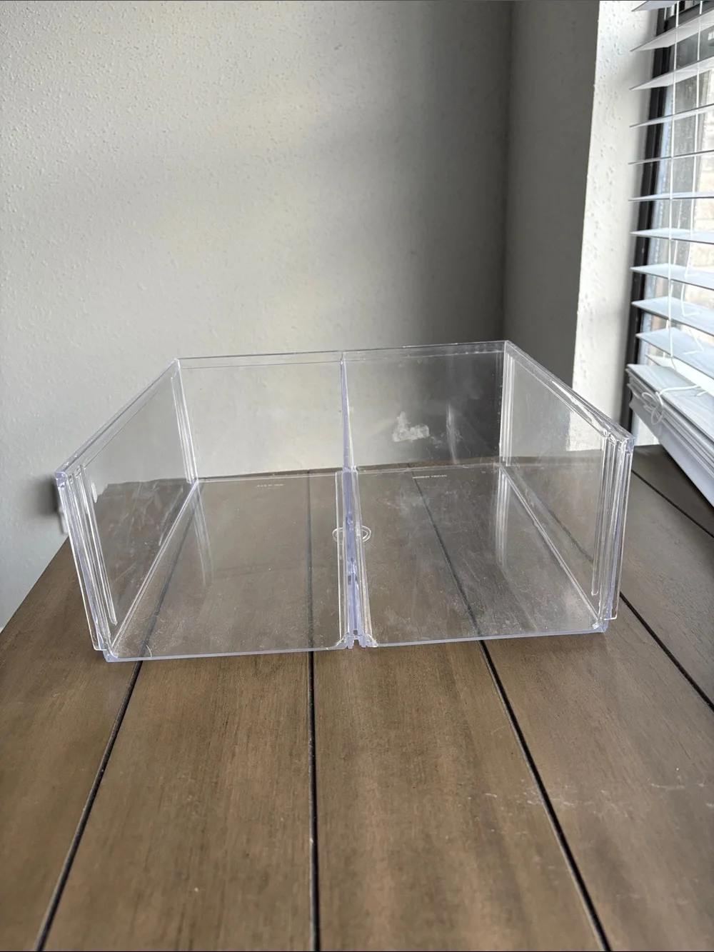 Clear Acrylic Two-Compartment Shoe Storage Organizer